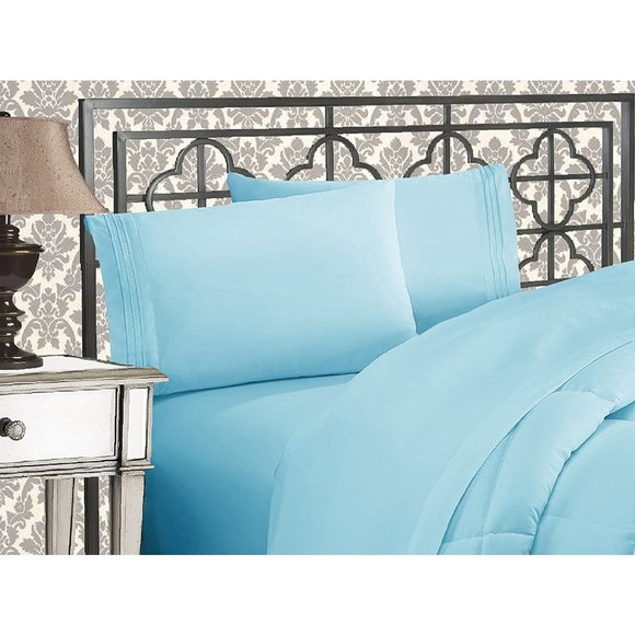 1500 Thread Count Three Line Embroidered Softest Premium Hotel Quality - Picture 1 of 8